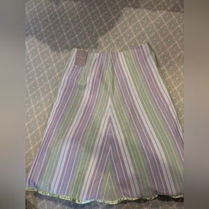 Anthropologie pastel purple & green midi a line skirt tulle petticoat size 6